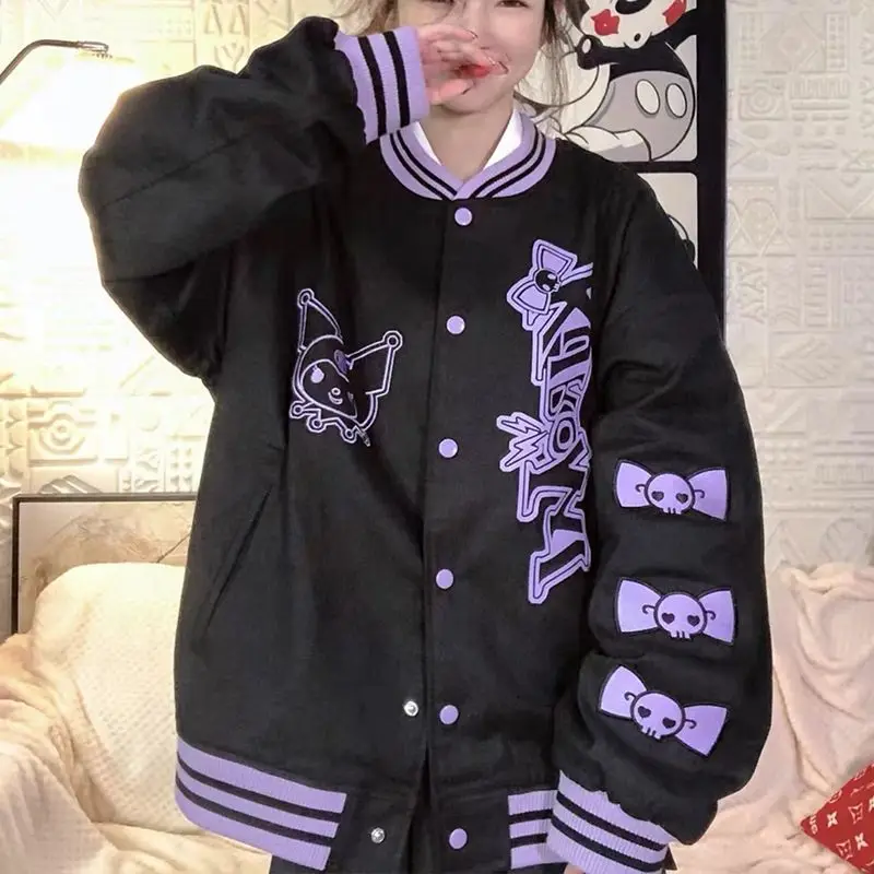 Kuromi Sanrio Kawaii Autumn and Winter Cotton Thickened Purple Loose Baseball Clothes Clothes Small Size Jacket Women
Kuromi Sanrio Kawaii Autumn and Winter Cotton Thickened Purple Loose Baseball Clothes Clothes Small Size Jacket Women