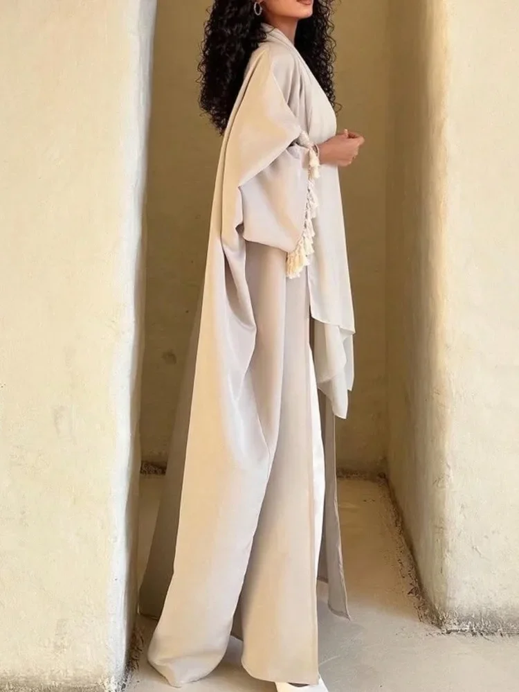 عباية فضفاضة بأكمام كاملة للنساء المسلمات عبايات قفطان سادة غير رسمية فساتين ماكسي إسلامية جلباب ملابس عرقية في الشرق الأوسط عباية فضفاضة بأكمام كاملة للنساء المسلمات عبايات قفطان سادة غير رسمية فساتين ماكسي إسلامية جلباب ملابس عرقية في الشرق الأوسط