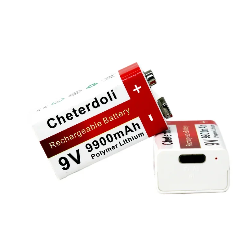 9V USB Rechargeable Lithium-ion 9900mAh Batteries for Micro Phone,Smoke Alarms,Electronic Toys, Walkie-Talkie and More
9V USB Rechargeable Lithium-ion 9900mAh Batteries for Micro Phone,Smoke Alarms,Electronic Toys, Walkie-Talkie and More