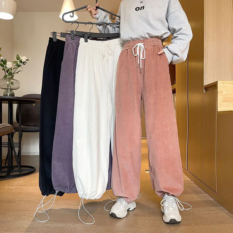 Drawstring High Waist Corduroy Pants Women 2023 Autumn Winter Warm Plush Straight Trousers Woman Loose Wide Leg Harem Pants
Drawstring High Waist Corduroy Pants Women 2023 Autumn Winter Warm Plush Straight Trousers Woman Loose Wide Leg Harem Pants