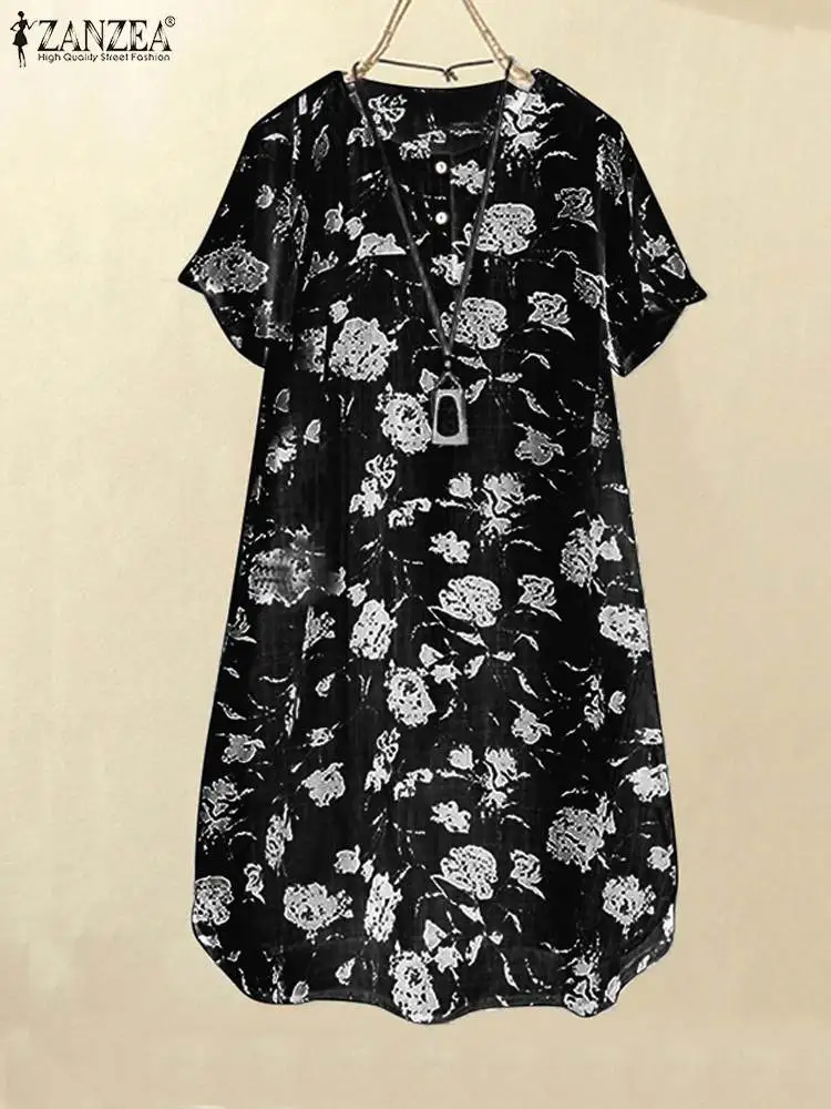 ZANZEA Floral Printed Women Robes Bohemian Loose Sundress Pocket Fashion Mini Dress Casual Short Sleeve O-neck Oversize Dresses
ZANZEA Floral Printed Women Robes Bohemian Loose Sundress Pocket Fashion Mini Dress Casual Short Sleeve O-neck Oversize Dresses