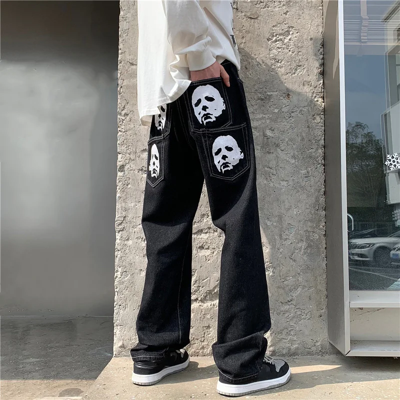 Hip Hop Printed Jeans Men Baggy Black Denim Trousers Straight Pants Spring Fashion Korean Streetwear Male Bottoms Y2K Clothes
Hip Hop Printed Jeans Men Baggy Black Denim Trousers Straight Pants Spring Fashion Korean Streetwear Male Bottoms Y2K Clothes