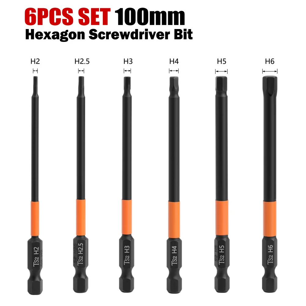 6pcs Hexagon Screwdriver Bit Kit Quick Change Impact Driver Power Drill Length 100mm Alloy Steel 1/4 Inch Hex Screwdriver Bits
6pcs Hexagon Screwdriver Bit Kit Quick Change Impact Driver Power Drill Length 100mm Alloy Steel 1/4 Inch Hex Screwdriver Bits