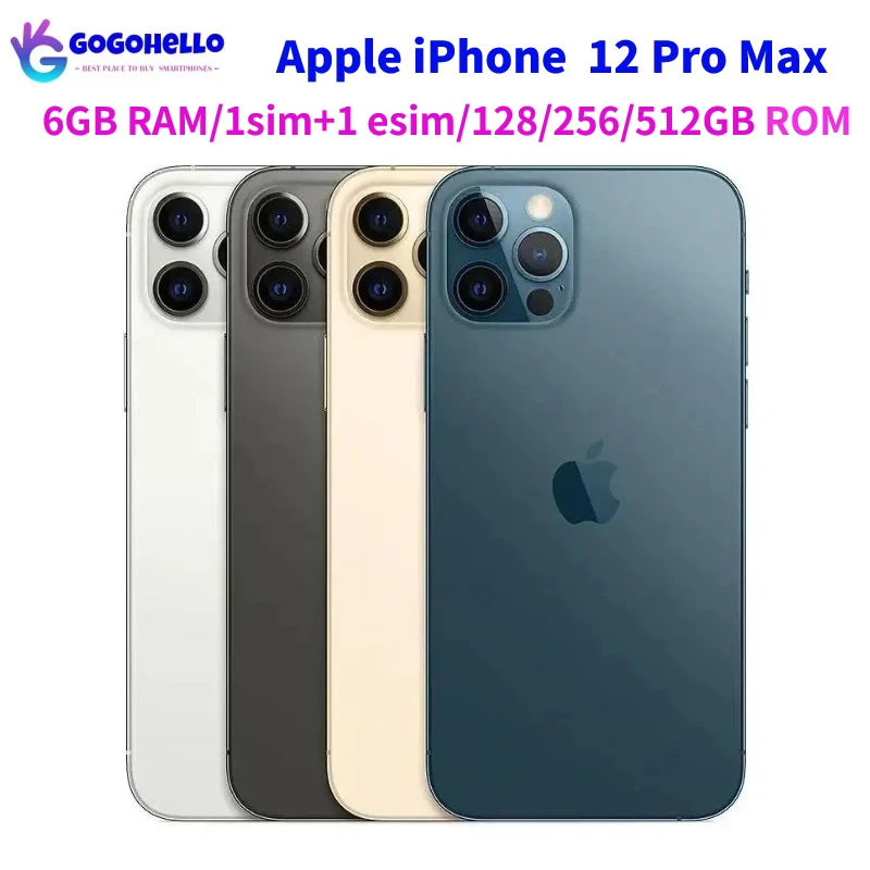 

Original Apple iPhone 12 Pro Max 5G Mobile Phone 6.7'' 6GB RAM 128GB ROM IOS A14 Bionic Hexa Core Triple 12MP Unlocked Cellphone
