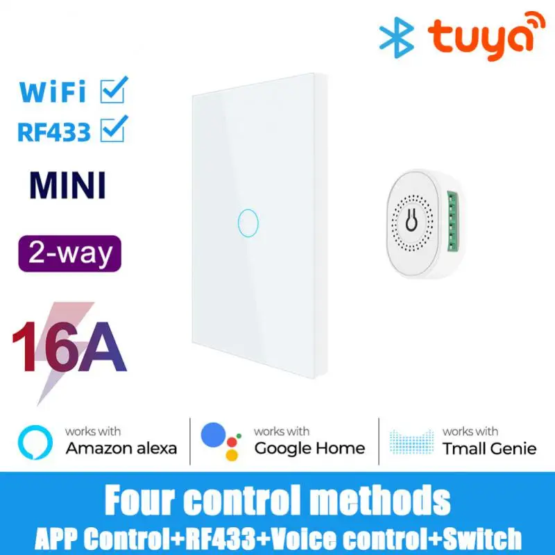 Tuya Alexa Wifi+ RF433 MHZ Switch Smart Life 2-way Control Timer 4 Control Methods Wireless Switches Automation Google Home
Tuya Alexa Wifi+ RF433 MHZ Switch Smart Life 2-way Control Timer 4 Control Methods Wireless Switches Automation Google Home