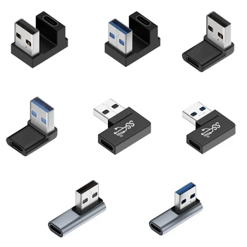 10Gbps USB 3.0 어댑터 90 도 직각 USB 남성-유형 C 여성 어댑터 데이터 동기화 노트북 PC 용 충전 변환기
