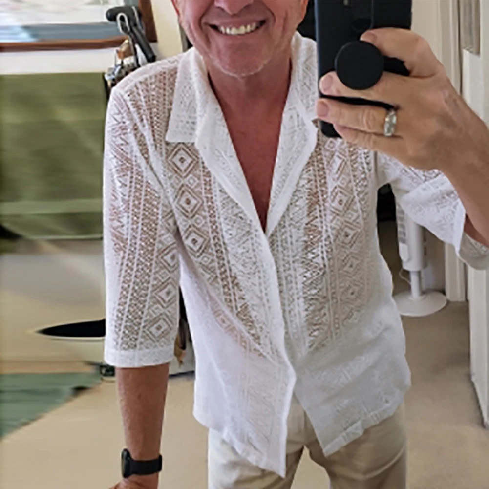 Classy Men's See Through Shirt Middle Sleeve Perfect for Clubwear Delicate Lace Design Transparent Tops for a Refined Look
Classy Men's See Through Shirt Middle Sleeve Perfect for Clubwear Delicate Lace Design Transparent Tops for a Refined Look