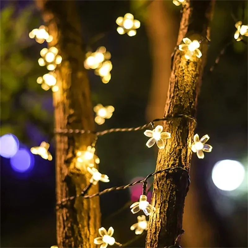 200/100/50/30/20LED Outdoor Courtyard Solar Fairy Lights Cherry Blossoms Solar String Lights Christmas Decorative Lighting Lamp 200/100/50/30/20LED Outdoor Courtyard Solar Fairy Lights Cherry Blossoms Solar String Lights Christmas Decorative Lighting Lamp