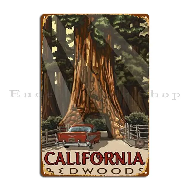 

Redwood National Park California Vintage Travel Decal Metal Sign Design Wall Mural Decoration Create Decoration Tin Sign Poster