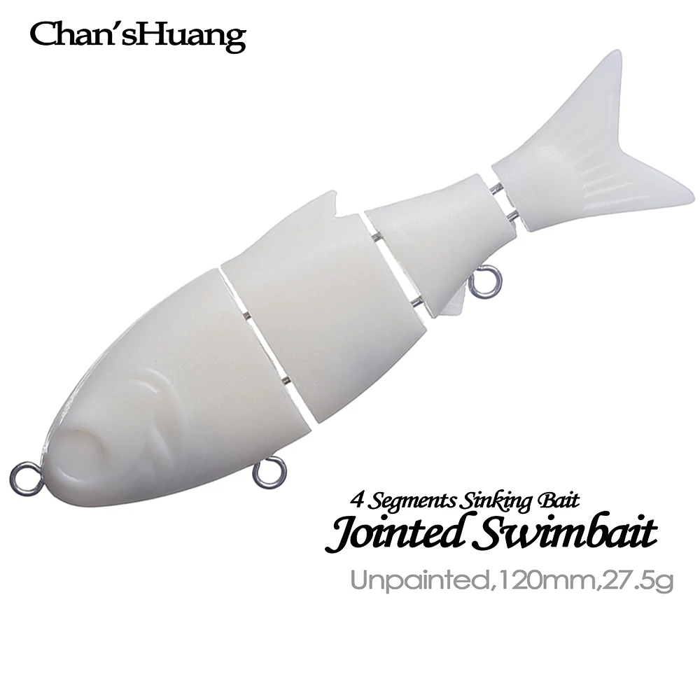 

Chan'sHuang 5 шт. Неокрашенные Пустые 4 сегмента шарнирные погремушки Тонущая плавающая приманка 12 см 27,5 г DIY искусственные рыболовные приманки ручной работы