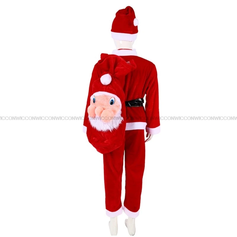 

Kids Christmas Cosplay Costume Santa Claus Baby Xmas Outfit Set Dress Pants Tops Hat Cloak Belt Boys Girls Suit Family Party Set