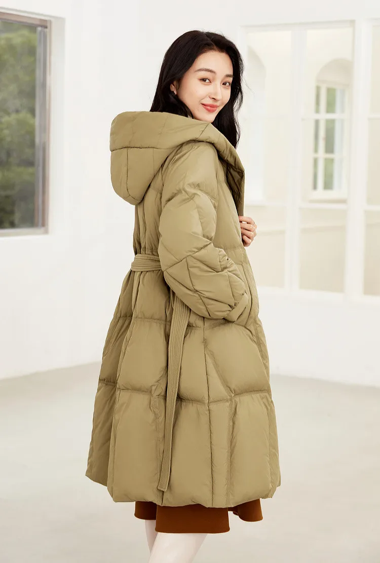 SENTUBILA Women's Winter Puffer Down Jacket Women 2024 Hooded Lantern Sleeve Windproof Mid-Length Down Coats Ladies W44Y58448X SENTUBILA Women's Winter Puffer Down Jacket Women 2024 Hooded Lantern Sleeve Windproof Mid-Length Down Coats Ladies W44Y58448X