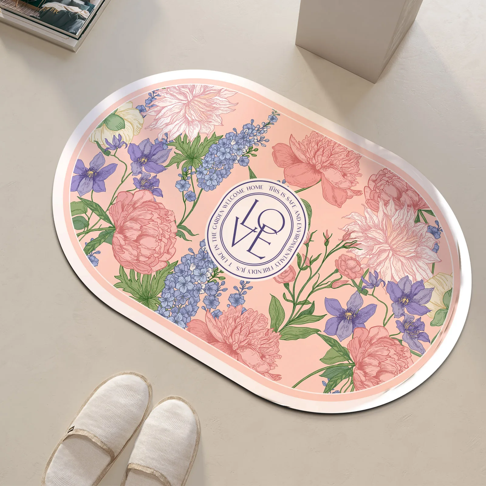 Diatomite Floral Bath Mat Bathroom Absorbent Foot Mats Quick Dry Toilet Rug Shower Carpet For Living Room Doormat Washable Diatomite Floral Bath Mat Bathroom Absorbent Foot Mats Quick Dry Toilet Rug Shower Carpet For Living Room Doormat Washable