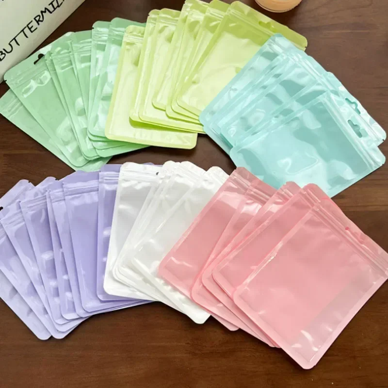 

10-50pcs Small Plastic Zip Bags Candy Pouches Reclosable Jewelry Cookie Food Storage Bag Zipper Bags Colors Gift Packaging Case