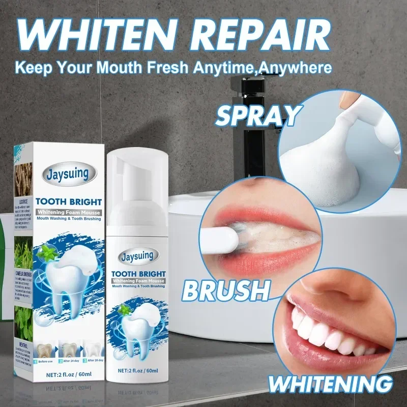 

Sdotter Teeth Cleansing Whitening Mousse Removes Stains odor yellow Teeth repair Oral Hygiene foam Toothpaste fresh breath gum c