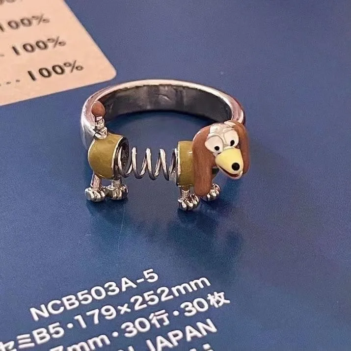 

Spring dog niche design, cute and adjustable opening ring for women