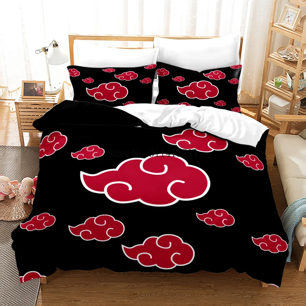 

Red Cloud Anime 3D Cartoon Duvet Cover Sets Comforter Bed LinenKids Bedding Set Akatsuki Japan Twin Queen King Single Size Gift