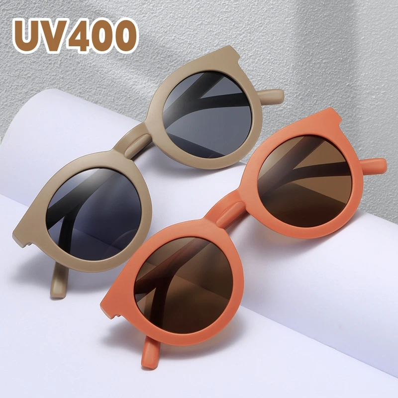 

New Children's Fashion Sunglasses Girl Cute Sun Glasses Cute Boy Round Frame Outdoor Sunshade Eyewear UV400 Óculos De Sol