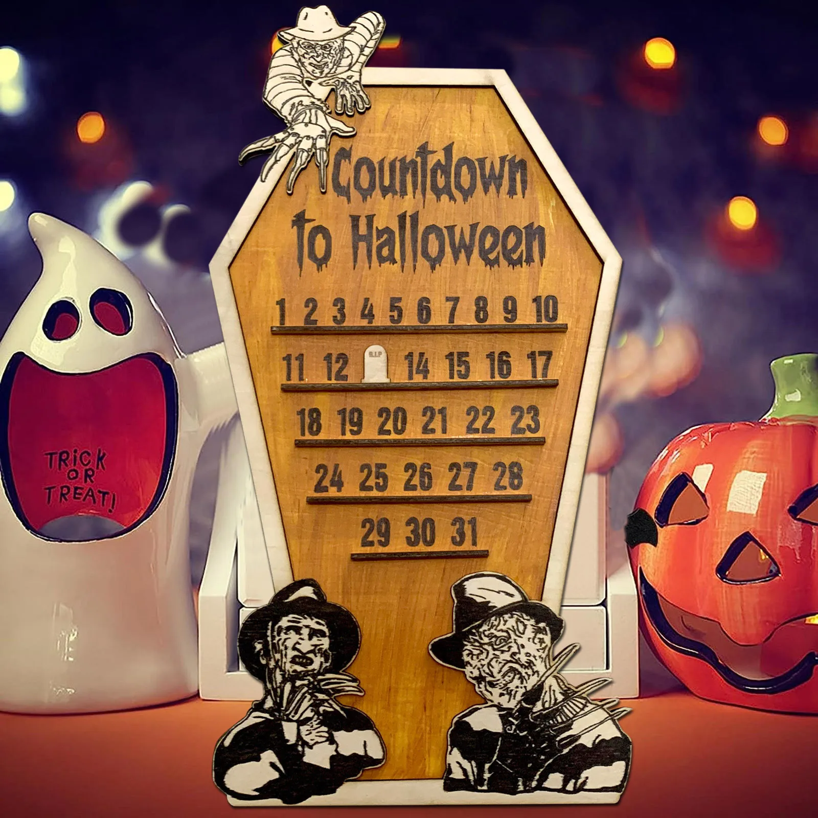 Halloween Wooden Calendar Decoration Countdown Pumpkin Bat Wooden Ornaments Christmas Calendar
Halloween Wooden Calendar Decoration Countdown Pumpkin Bat Wooden Ornaments Christmas Calendar