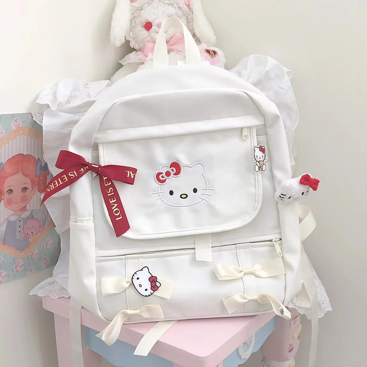 Hello Kitty school bag for girls, large-capacity cartoon backpack, cute bow school bag for girls
Hello Kitty school bag for girls, large-capacity cartoon backpack, cute bow school bag for girls