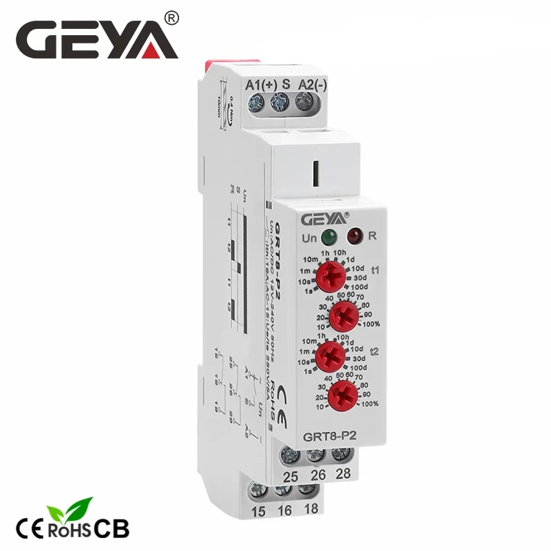GEYA GRT8-P Pulse output Time Delay Relay 16A AC/DC12V-240V 0.1s-100days Delay Pulse Relay
GEYA GRT8-P Pulse output Time Delay Relay 16A AC/DC12V-240V 0.1s-100days Delay Pulse Relay