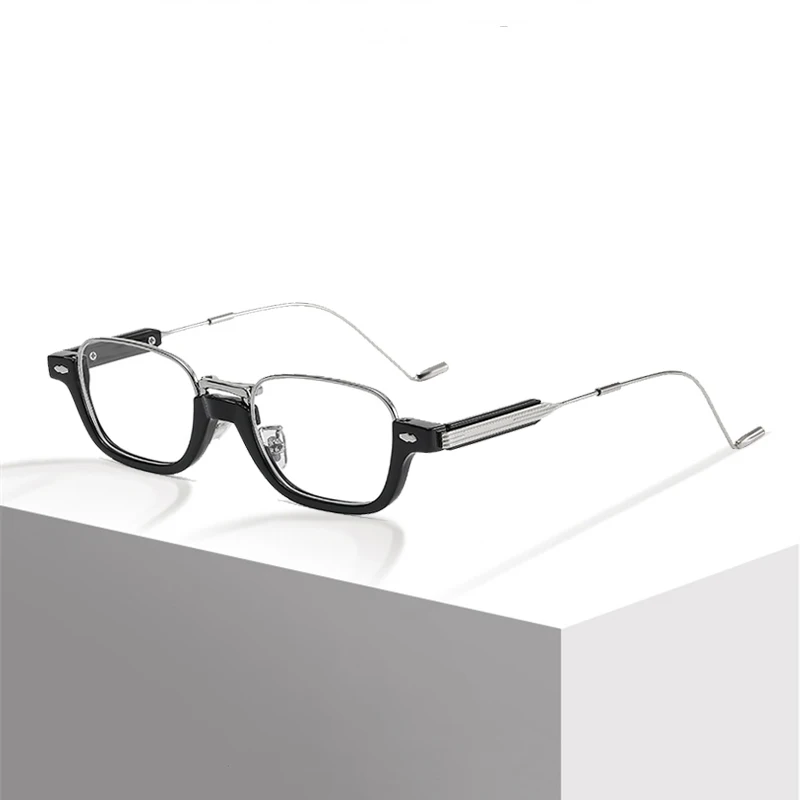 

Brand Design Korean Style Femal Metal Small Square Frame Photochromic Anti Blue Light Prescription Customized Reading Glasses