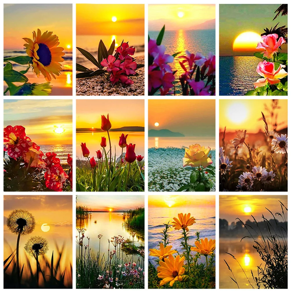 5D DIY Diamond Painting Seaside Sunset Flowers Round Diamond Mosaic Floral Diamond Embroidery Kit Rhinestone Home Art Decoration
5D DIY Diamond Painting Seaside Sunset Flowers Round Diamond Mosaic Floral Diamond Embroidery Kit Rhinestone Home Art Decoration