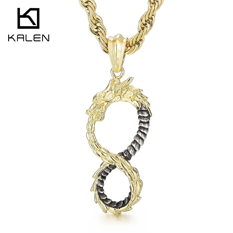 KALEN Norse Dragon Unlimited Ouroboros Pendant Necklace Men Stainless Steel New In Hip Hop Rock Jewelry Christmas Gift
KALEN Norse Dragon Unlimited Ouroboros Pendant Necklace Men Stainless Steel New In Hip Hop Rock Jewelry Christmas Gift