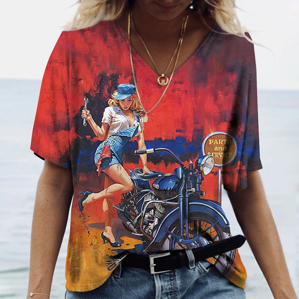 Vintage Women's T-shirt US Route 66 Print Shirt V Neck Oversized Streetwear Tees Harajuku Clothes Female Casual Short Sleeve Top
Vintage Women's T-shirt US Route 66 Print Shirt V Neck Oversized Streetwear Tees Harajuku Clothes Female Casual Short Sleeve Top