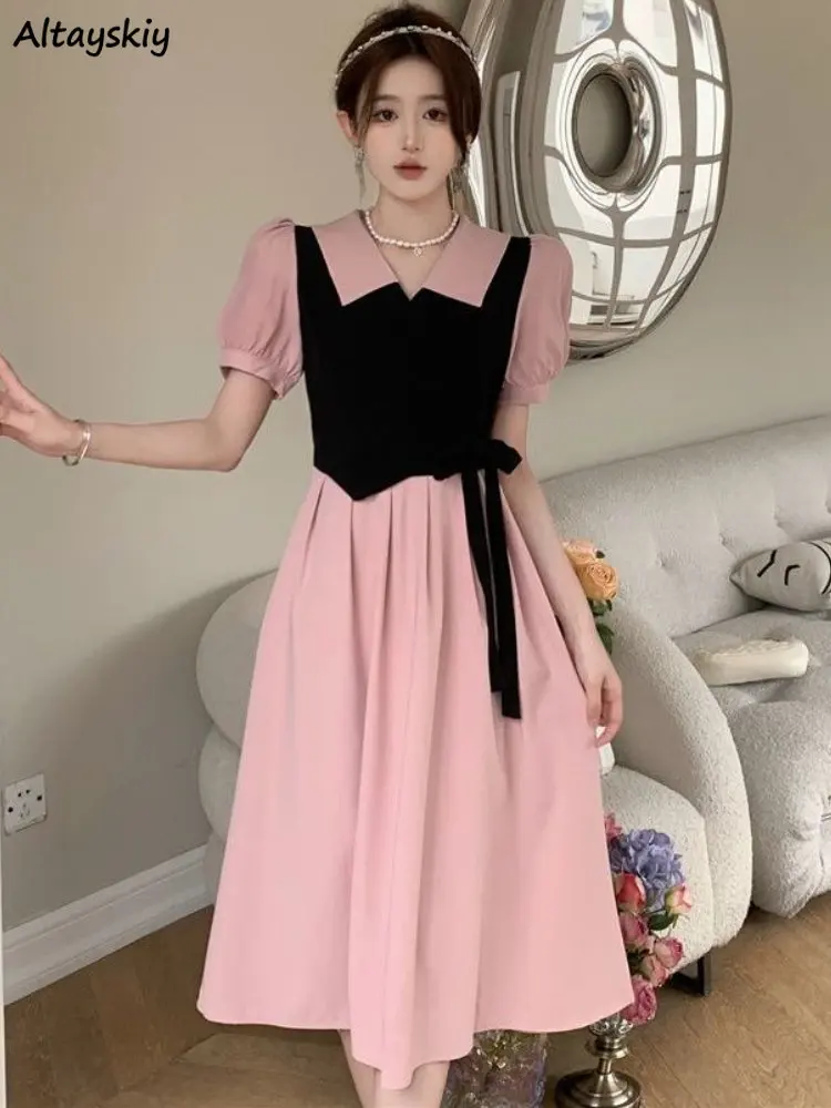 Fake 2 Pcs Dress Women Midi Bandage Elegant Streetwear Summer Vintage French Style Casual Holiday All-match Office Ladies Daily
Fake 2 Pcs Dress Women Midi Bandage Elegant Streetwear Summer Vintage French Style Casual Holiday All-match Office Ladies Daily