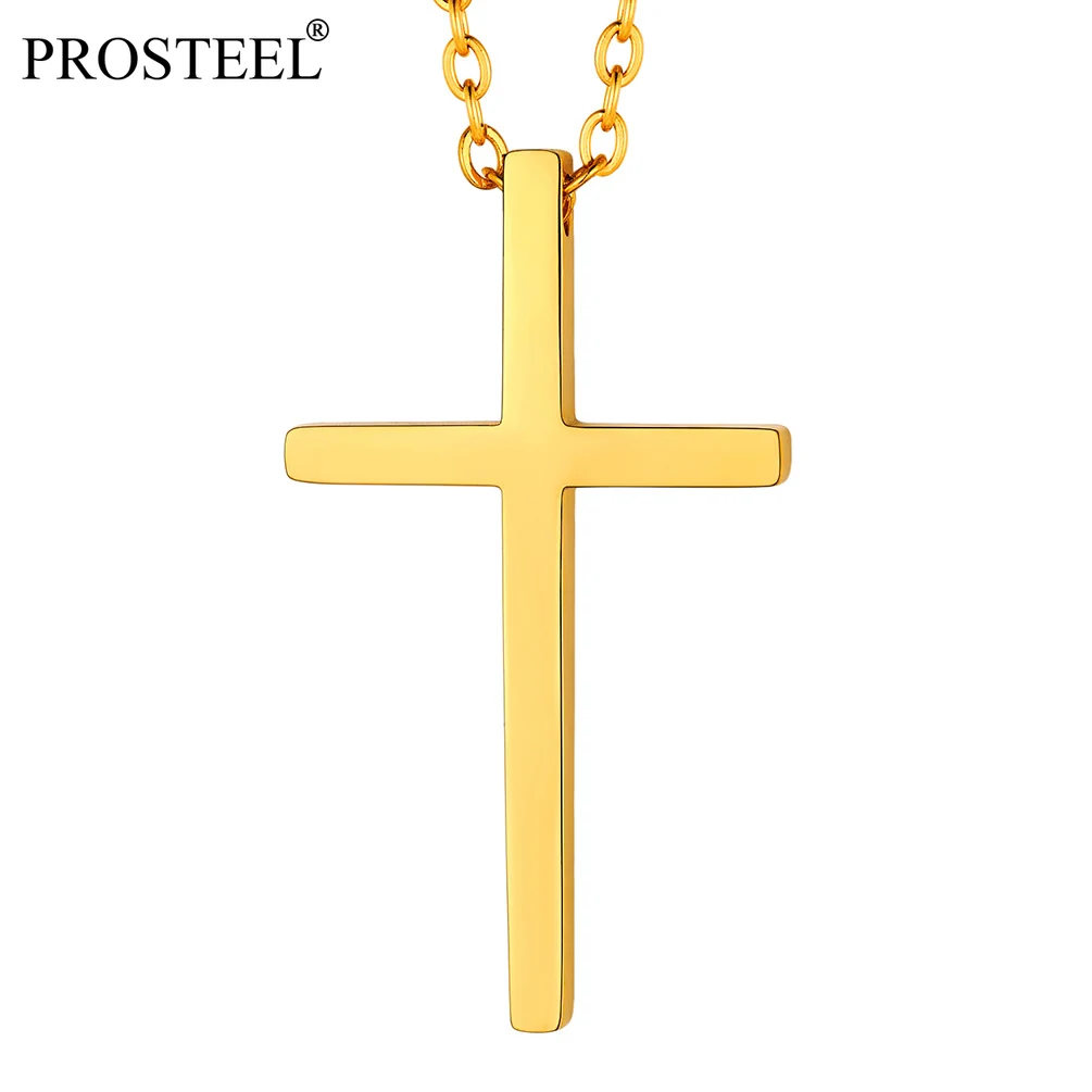 PROSTEEL Large Cross Pendant Thin Chain Minimalist Christian Gifts Stainless Steel Simple Necklaces For Womens Mens PSP4105-L
PROSTEEL Large Cross Pendant Thin Chain Minimalist Christian Gifts Stainless Steel Simple Necklaces For Womens Mens PSP4105-L
