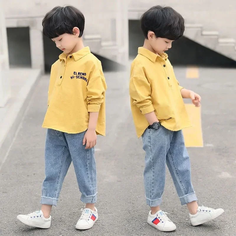 2023 Spring Autumn New Boys' Suit Children's Fashionable Shirt Trendy Handsome Jeans boutique kids Clothing sets Hot Sale
2023 Spring Autumn New Boys' Suit Children's Fashionable Shirt Trendy Handsome Jeans boutique kids Clothing sets Hot Sale