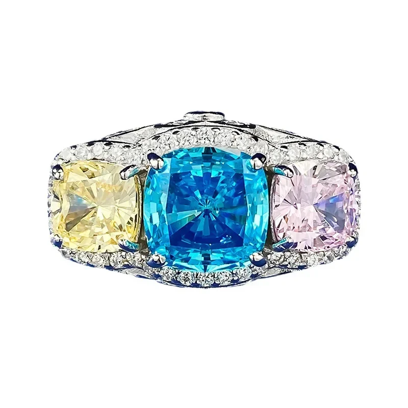 Spring Qiaoer 100% 925 Sterling Silver Citrine Sapphire High Carbon Diamonds Gemstone Wedding Engagement Ring Fine Jewelry 
Spring Qiaoer 100% 925 Sterling Silver Citrine Sapphire High Carbon Diamonds Gemstone Wedding Engagement Ring Fine Jewelry