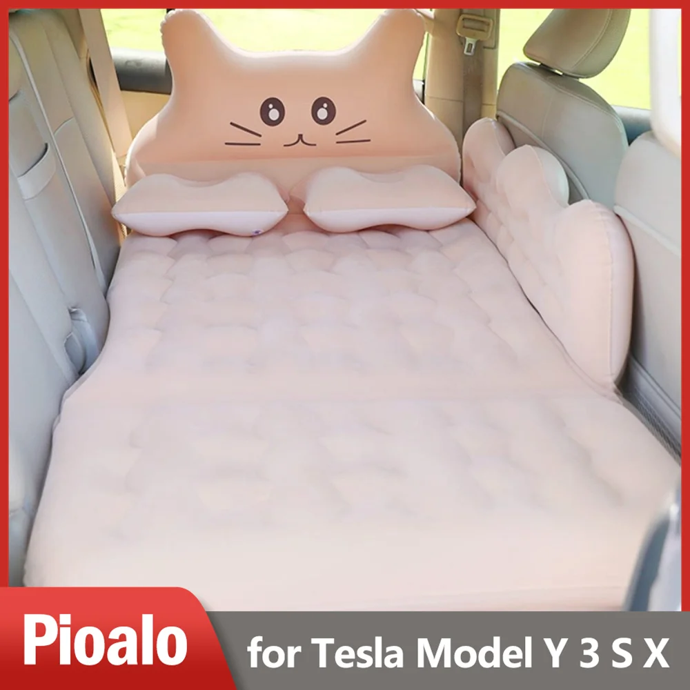 

Car Air Mattress Back Seat Inflatable Bed Camping Travel Flocking Sleeping Cushion Trunk Pad for Tesla Model 3 Y S X SUV Sedan