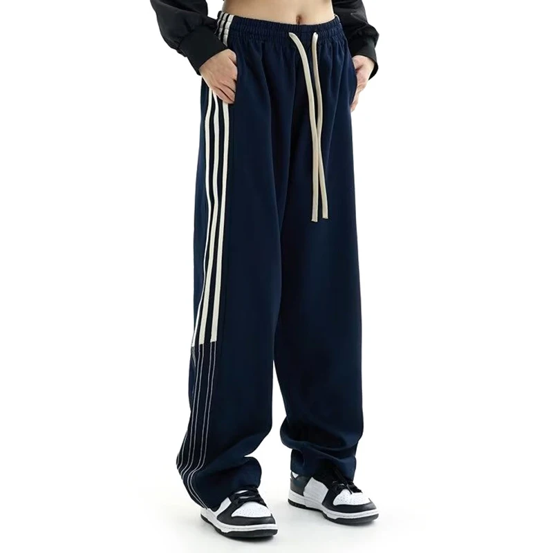 White Stripe Stitching High Waist Loose Casual Elastic Drawstring Japanese Overalls Women
White Stripe Stitching High Waist Loose Casual Elastic Drawstring Japanese Overalls Women