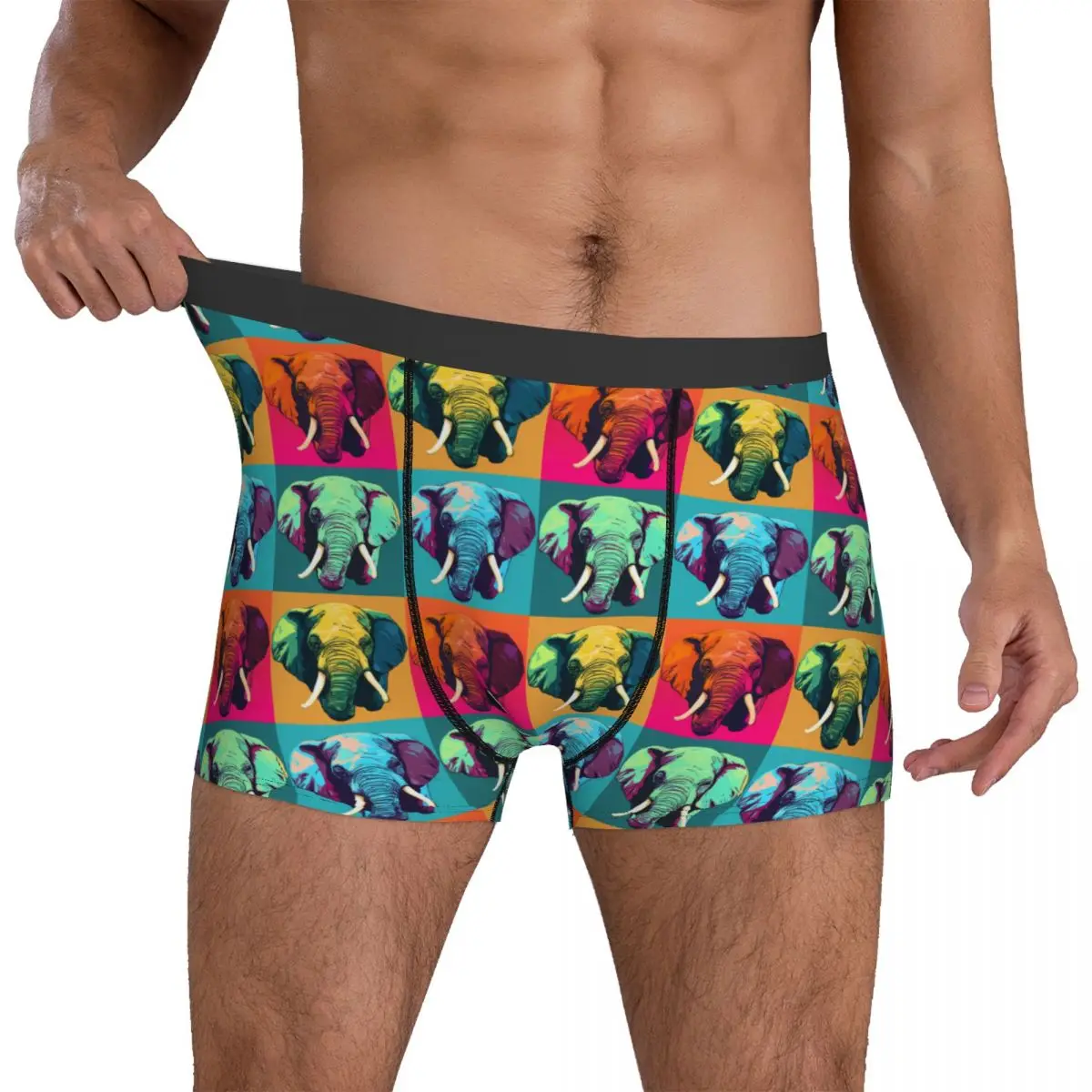 

Elephant Underwear Pop Art Memes Style 3D Pouch Trenky Boxershorts Print Boxer Brief Classic Man Panties Plus Size