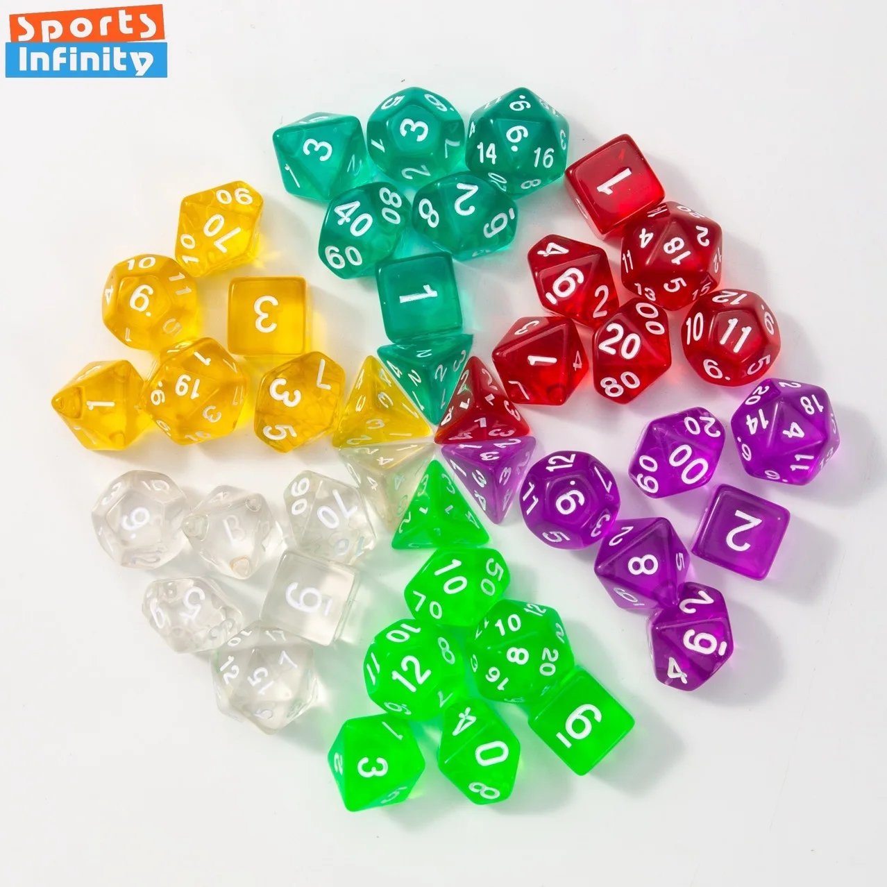 7Pcs/set Transparent Dice Polyhedral Dice Set for Dnd Tpg Trpg Cthulhu D20 D12 D10 D8 D6 D4 Table Board Games Number Dice Kit
7Pcs/set Transparent Dice Polyhedral Dice Set for Dnd Tpg Trpg Cthulhu D20 D12 D10 D8 D6 D4 Table Board Games Number Dice Kit