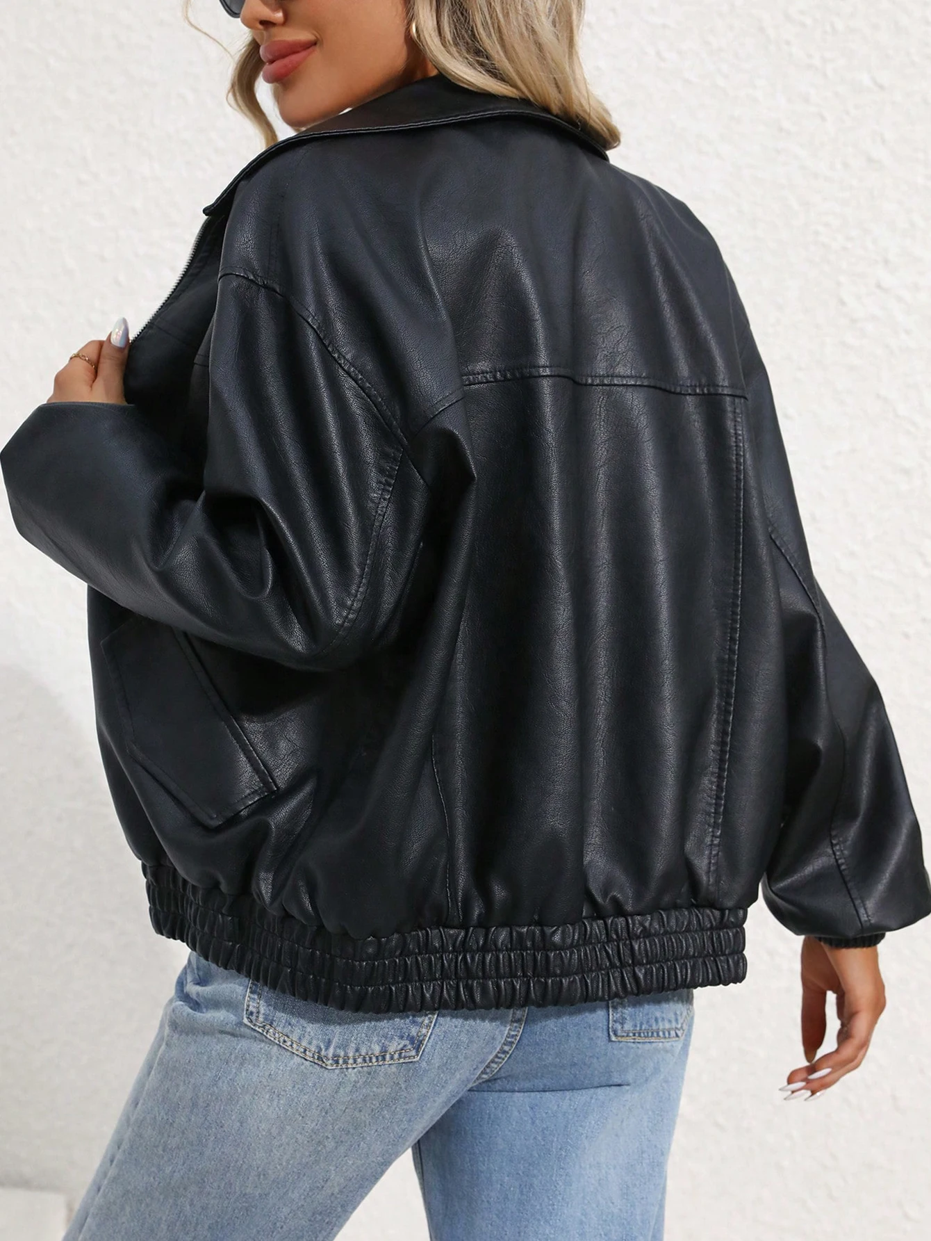 Ailegogo Streetwear Women Retro Loose Short Pu Faux Leather Jacket Spring Autumn Female Zipper Coat Vintage Moto Biker Outwear 63 S50827d7c61234d82abe0479ca1f8d9c9t