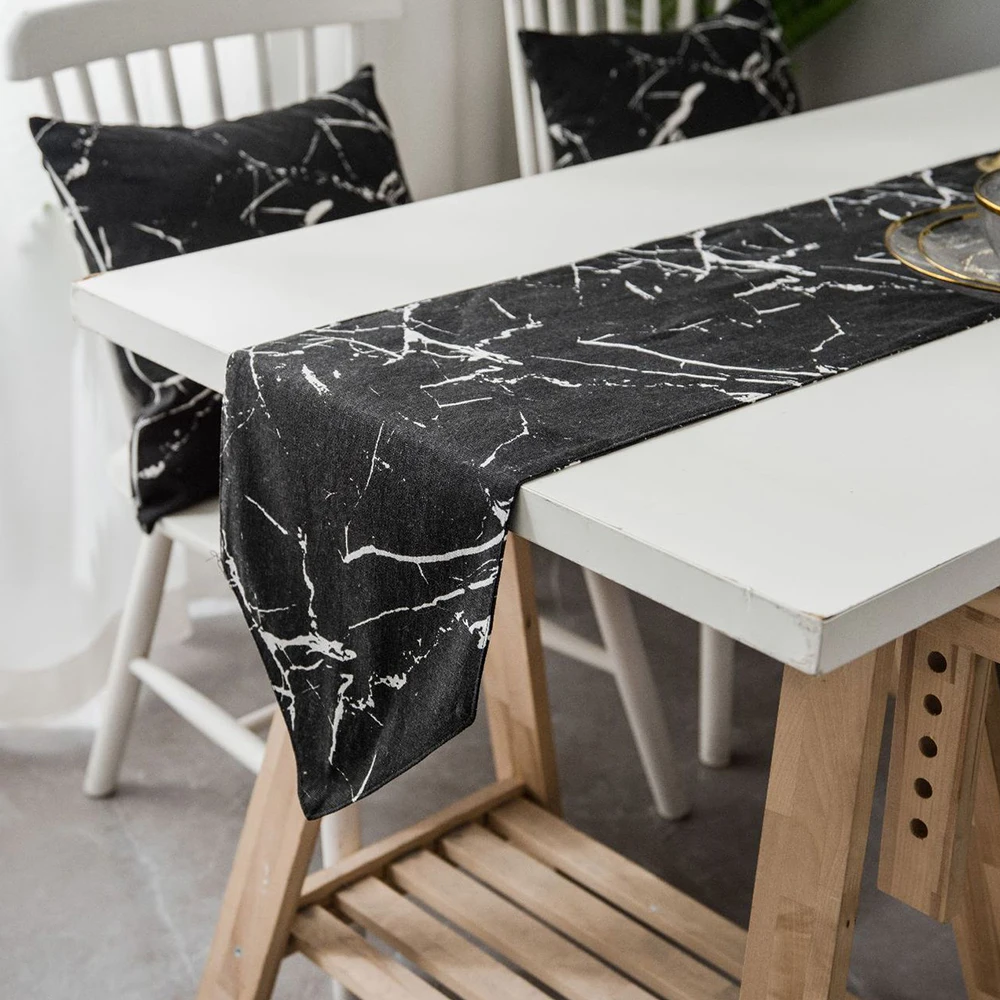 Marble Printed Table Runner Dining Table Party Decoration Living Room Dust-proof Cover Table Cloth Nordic Black Table Runner
Marble Printed Table Runner Dining Table Party Decoration Living Room Dust-proof Cover Table Cloth Nordic Black Table Runner
