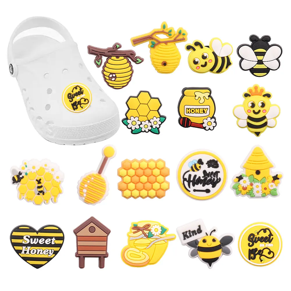 Wholesale 50pcs PVC Shoe Charms Yellow Kind Bee Honeycomb Honey Accessories Shoe Buckles Fit Croc Jibz Kids X-mas Gift 
Wholesale 50pcs PVC Shoe Charms Yellow Kind Bee Honeycomb Honey Accessories Shoe Buckles Fit Croc Jibz Kids X-mas Gift