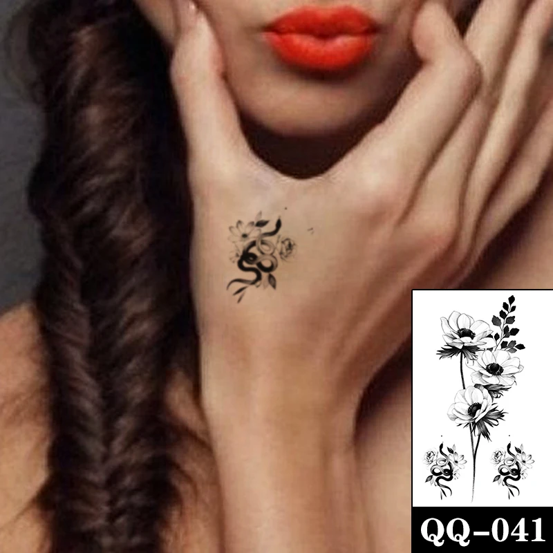 Black Snake Waterproof Temporary Tattoo Sticker White Petal Design Fake Tattoos Flash Tatoos Hand Belly Neck Body Art for Women
Black Snake Waterproof Temporary Tattoo Sticker White Petal Design Fake Tattoos Flash Tatoos Hand Belly Neck Body Art for Women