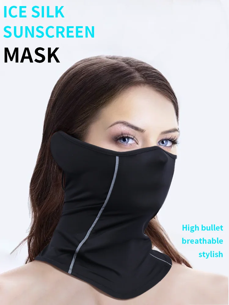 

Sun Protection Balaclava Men Women Motorcycle Nigh Riding Half Face Mask Ice Silk Headgear Cycling Spring Summer