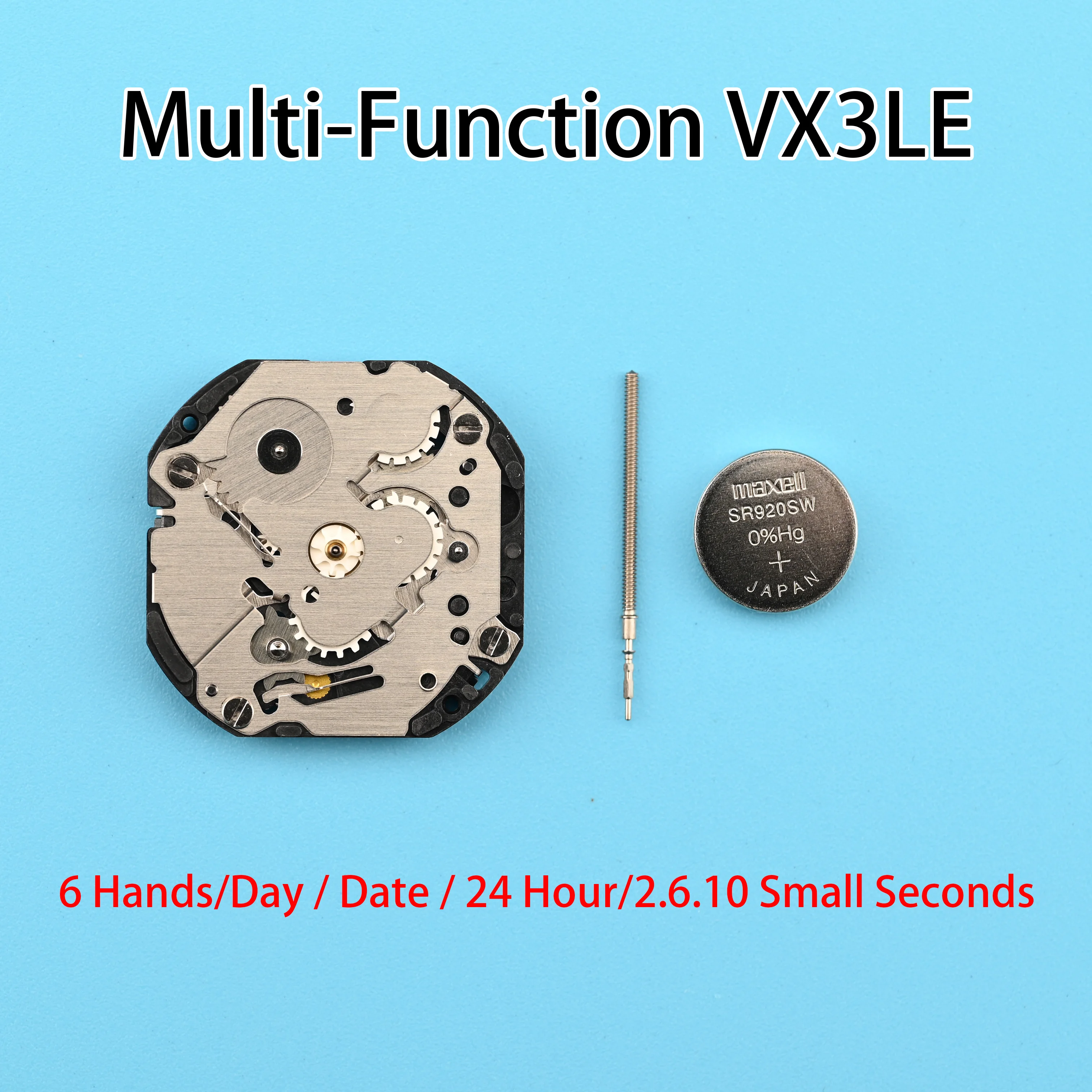 

VX3L Movement Epson VX3LE Movement Multi-Function VX3LE | VX3 Series 2.6.10 Seconds Size:10 1/2''' Six Hands Day / Date/24Hour