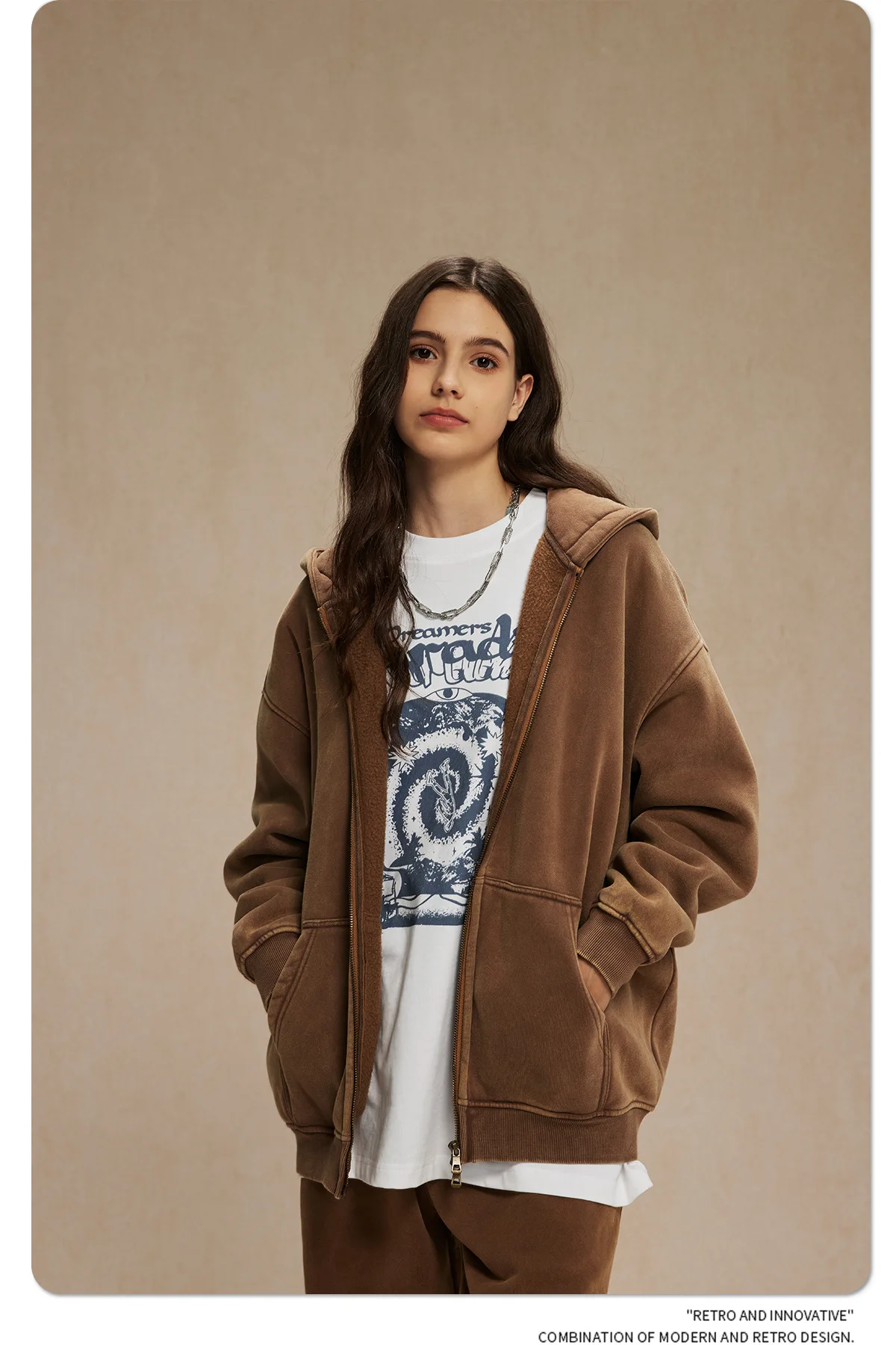 IEFB Men's Wear Wax Printing Vintage Male Hoodies Oversized Loose Zipper Water Washed Plush Sweatshirt Trendy New 9C9349 64 S50869e00fcf0470ca5ceb534b764a780A