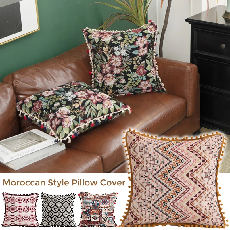 Retro American Moroccan Style Pillow Cover Wool Ball Trim Living Room Sofa Decorative Cushion Cover Office Chair Cushion Cover
Retro American Moroccan Style Pillow Cover Wool Ball Trim Living Room Sofa Decorative Cushion Cover Office Chair Cushion Cover