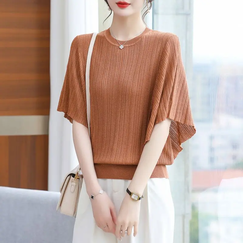 Summer Office Lady Simplicity Solid Color O-neck Batwing Sleeve T-Shirt Ladies Oversized Fashion Pullover Short Sleeve Top Tee
Summer Office Lady Simplicity Solid Color O-neck Batwing Sleeve T-Shirt Ladies Oversized Fashion Pullover Short Sleeve Top Tee