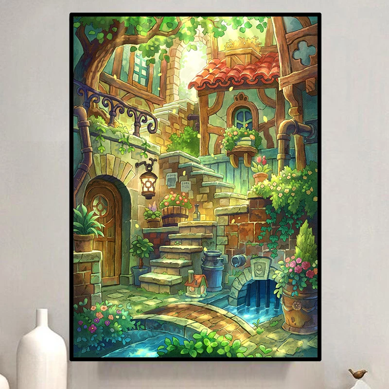 Cartoon Fantasy Landscape Crystal Painting DIY Room Decor Lovely House Poster Canvas Painting Wall Art
Cartoon Fantasy Landscape Crystal Painting DIY Room Decor Lovely House Poster Canvas Painting Wall Art