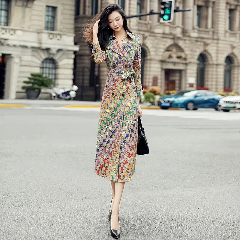 Spring Autumn 2022 New Trench Coat Women High-end Temperament Slim Windbreaker Jacket Female Large Size Over Knee Print Overcoat
Spring Autumn 2022 New Trench Coat Women High-end Temperament Slim Windbreaker Jacket Female Large Size Over Knee Print Overcoat