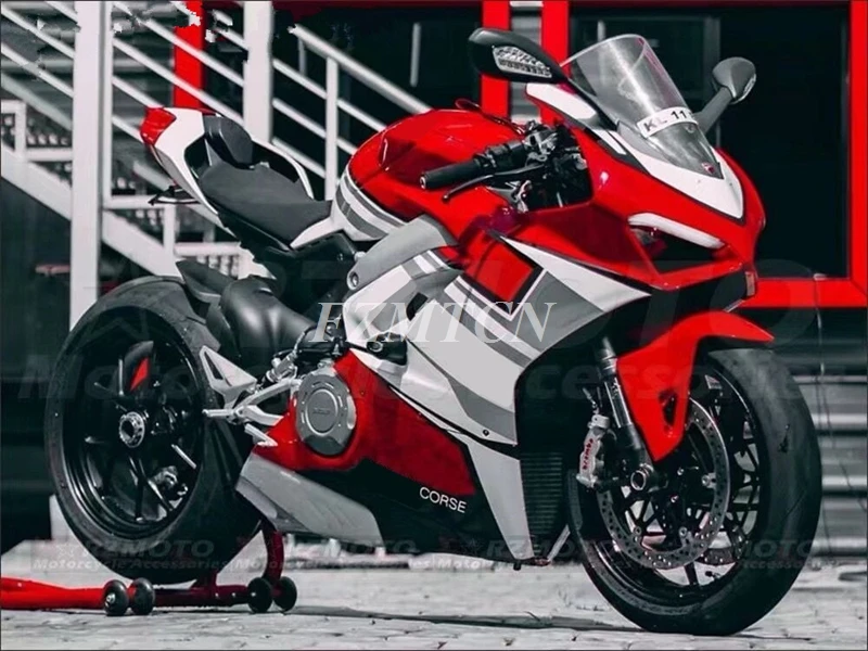 

Литьевая пресс-форма, новый комплект обтекателей из АБС-пластика для мотоцикла Ducati V4 Panigale s 2023 2024 23 24, комплект кузова под заказ, красный, белый