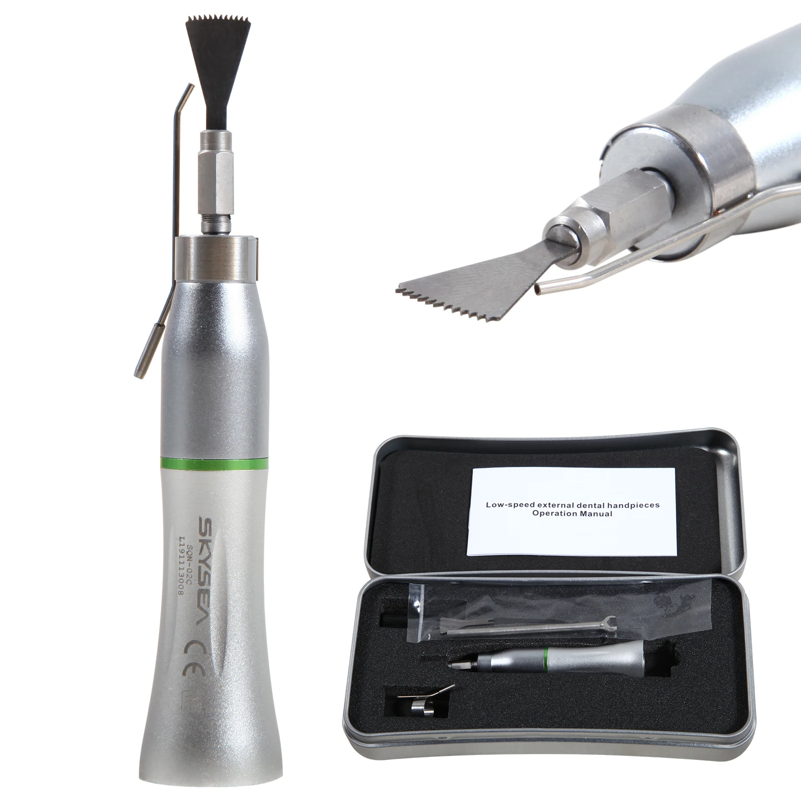 SKYSEA Dental 4:1 Surgical Micro Saw Straight Low Speed Handpiece 17°saw Left&right Movement Sagittal E-Type Reciprocating Bone
SKYSEA Dental 4:1 Surgical Micro Saw Straight Low Speed Handpiece 17°saw Left&right Movement Sagittal E-Type Reciprocating Bone
